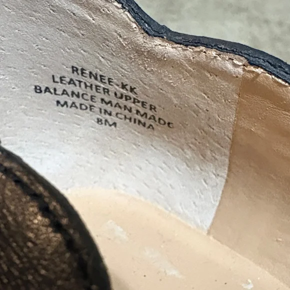 Kelly & Katie Black Leather Scalloped Wedges - Picture 7 of 7